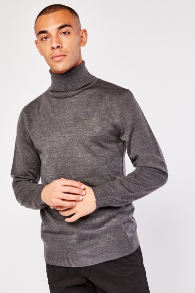 Turtle Neck Knitted Mens Jumper