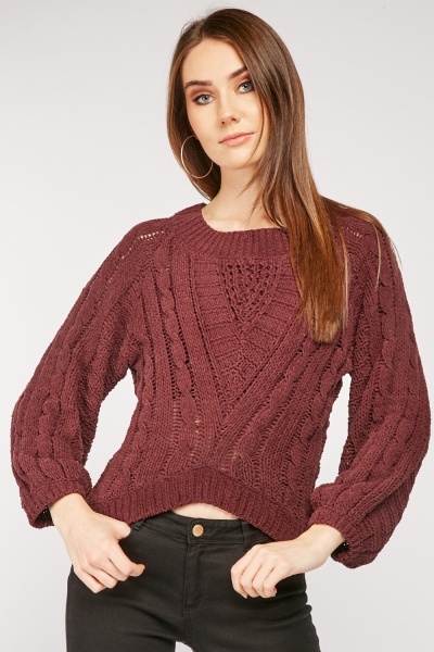 Cable knit Contrast Knit Jumper