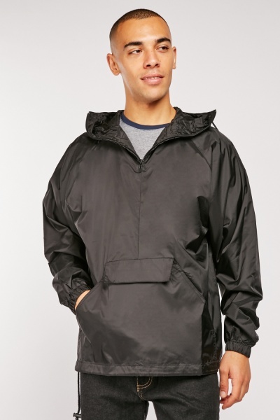 Pouch Pocket Hooded Mens Jacket