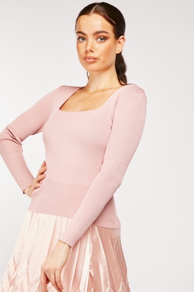 Square Neck Ribbed Top