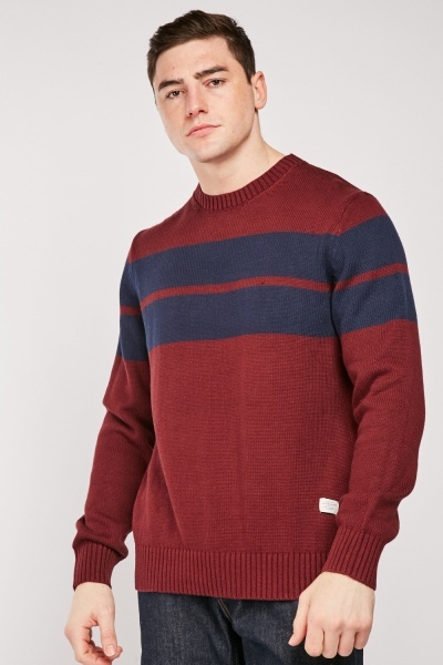 Contrasted Panel Knit Jumper