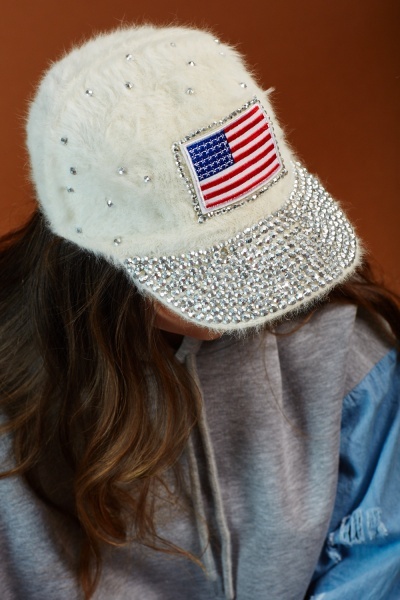 US Flag Detail Embellished Cap