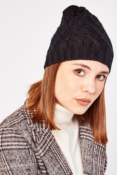 Patterned Knit Wooly Hat