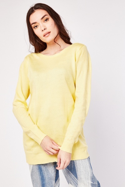 Plain Loose Knitted Jumper