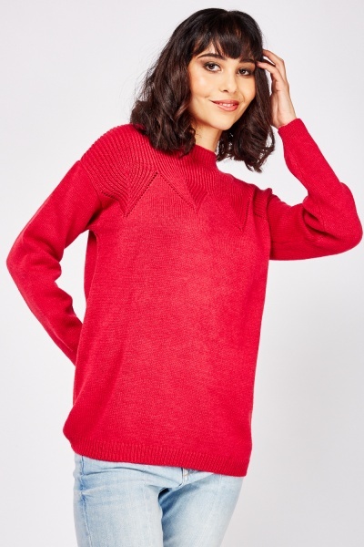 Perforated Trim Knitted Jumper
