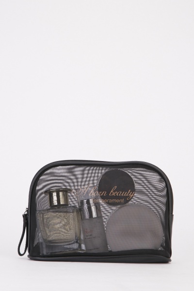 Image of Mesh Black Cosmetic Bag