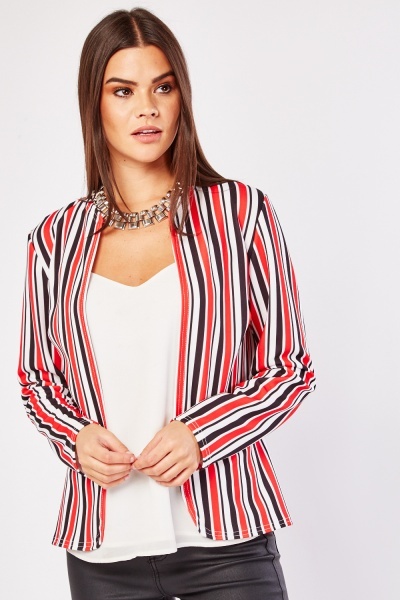 Open Front Striped Jacket