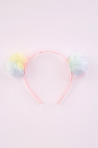Multi Coloured Pom-Pom Headband