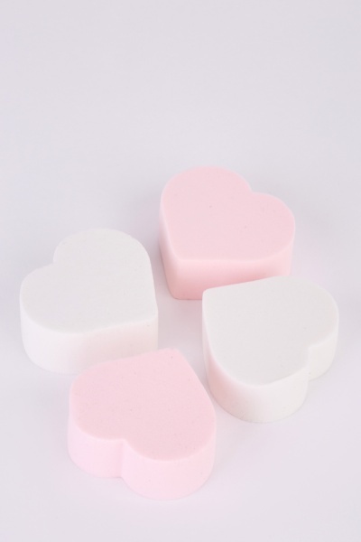 Image of Pack Of 4 Heart Shaped Makeup Sponge