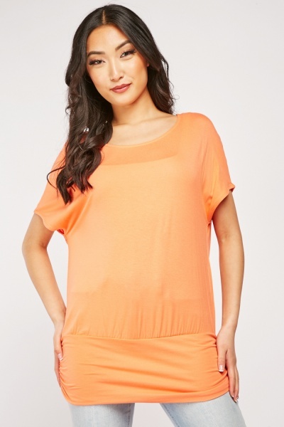 Gathered Side Short Sleeve Top