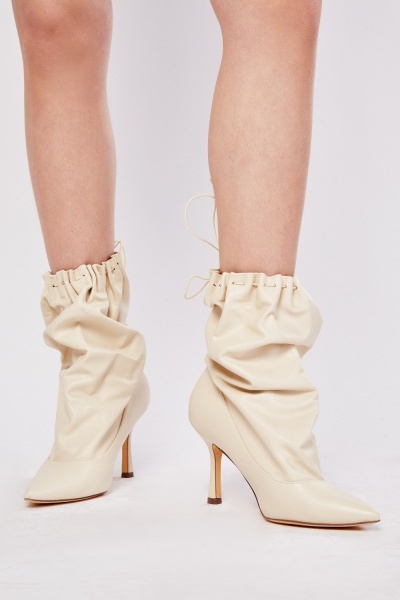 Tie Up Ankle Heeled Boots