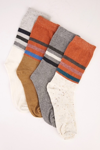Striped Panel Socks