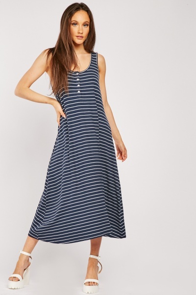 Horizontal Striped Basic Dress