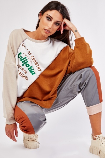 Contrasted Patch Front Logo Sweater