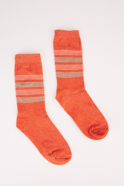 Women 12 Pairs Of Striped Pattern Socks
