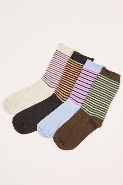 12 Pair Of Multi Striped Socks