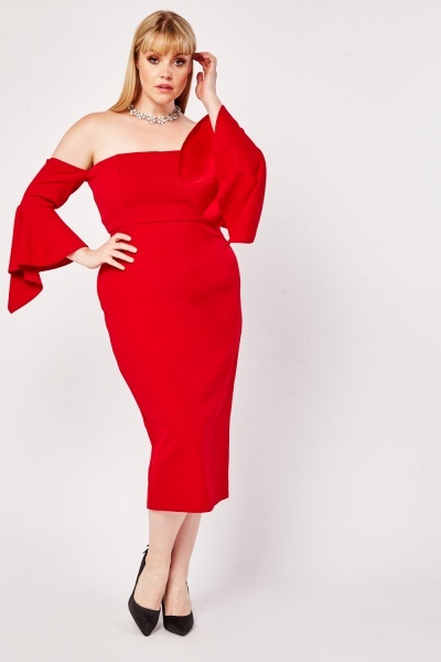 red midi dress size 14