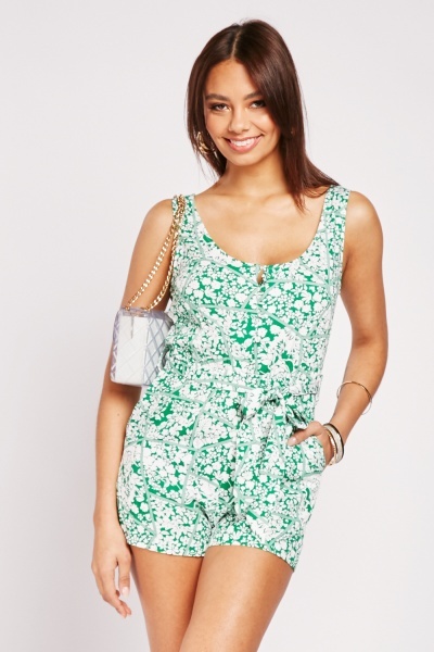 Contrasted Scoop Neck Playsuit