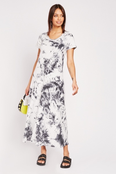 Tie Dyed Maxi Ribbed Dress