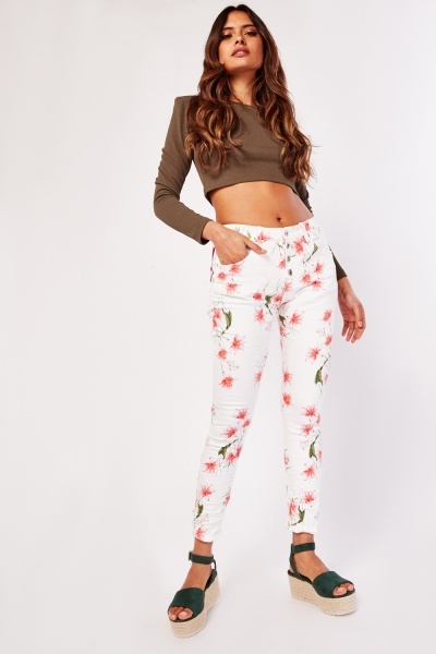 Lily Flower Print Trousers