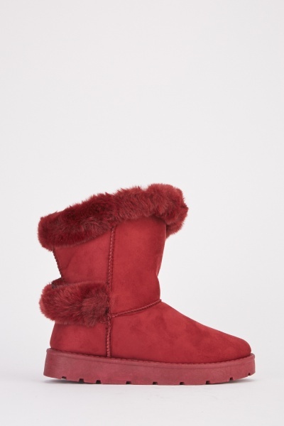 Teddy Fur Trim Winter Boots