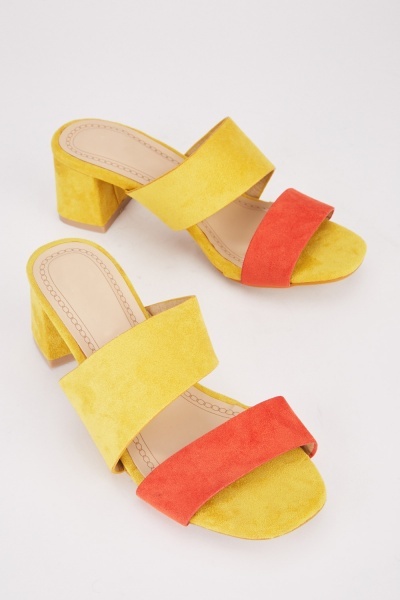 Two Tone Slip On Mules