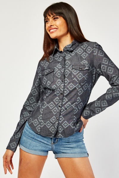 Aztec Pattern Cotton Shirt