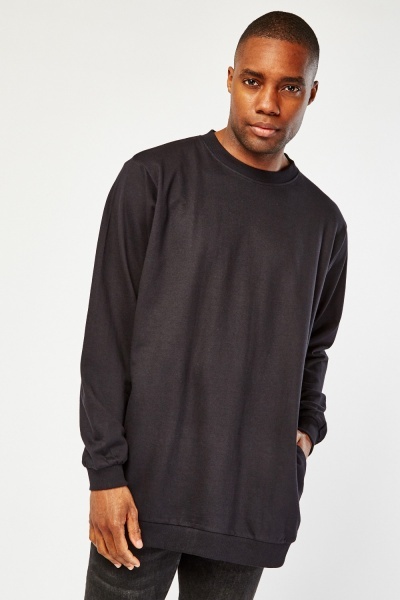 Image of Black Long Sleeve Mens Sweater