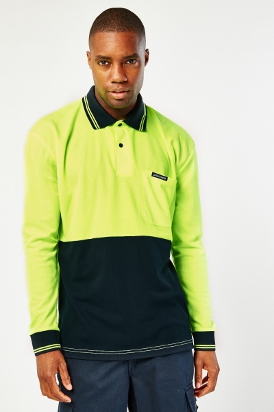 Image of Long Sleeve Polo Collared Mens Top