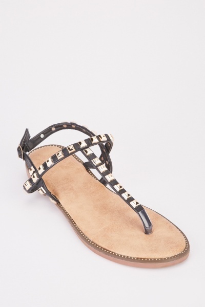 Studded Strap Buckle Sandals