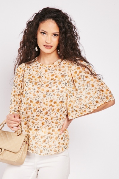 Bell Sleeve Floral Top