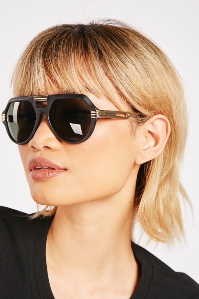 Gold Trim Framed Sunglasses