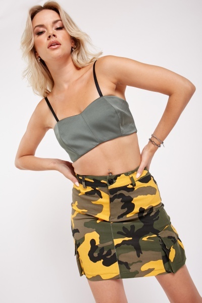 Camouflage Print Mini Skirt