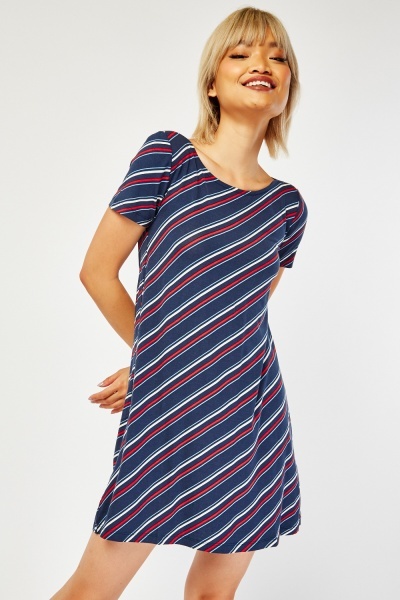Striped Basic Mini Dress