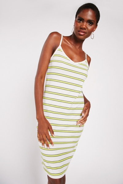 Striped Textured Strappy Dress