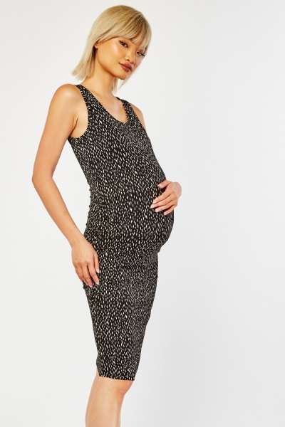Maternity Monochrome Sleeveless Dress