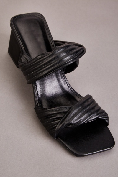 Twisted Strap Square Toe Mules