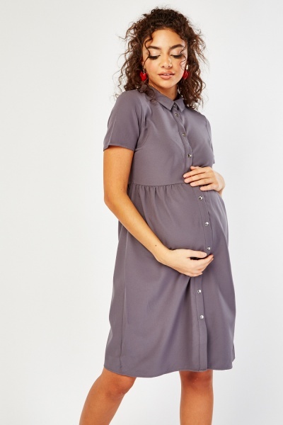 Image of Dark Grey Maternity Dress