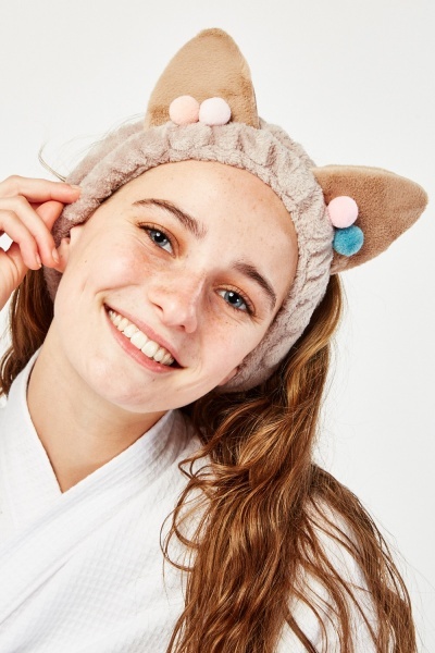 Pom-Pom Detail Cosmetic Headband