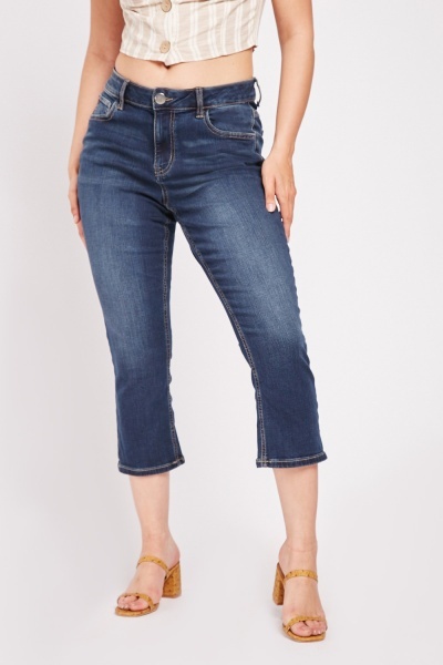 High Rise Capri Length Jeans