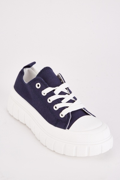 Lace Up Contrasted Platform Trainers