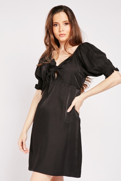 Image of Knot Front Cotton Dress