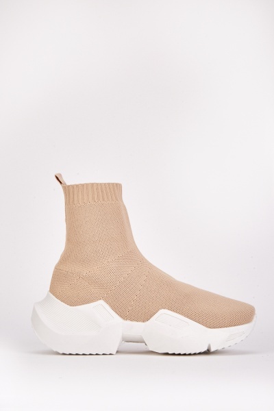 Contrasted Chunky Platform Sock Trainers