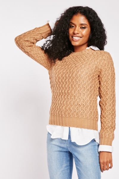 Image of Knitted Latte Jumper