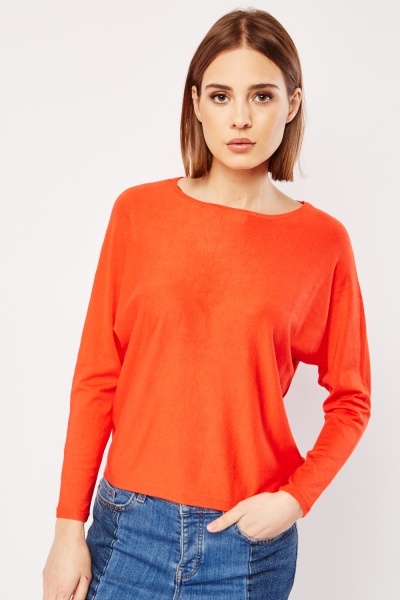 Image of Batwing Sleeve Fine Knit Top