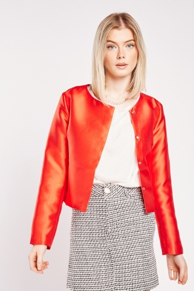 Image of Sateen Cropped Blazer
