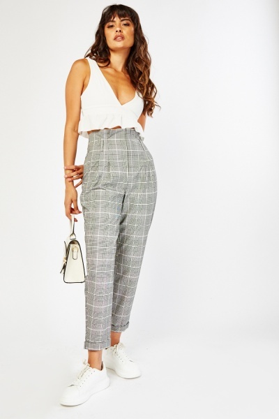 Gingham Printed Trousers