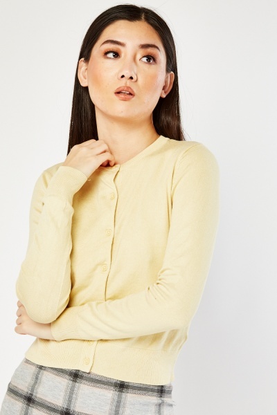 Image of Round Neck Buttoned Cardigan