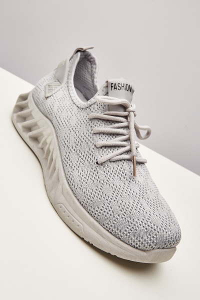 Perforated Lace Up Trainers