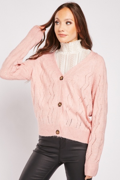 Image of Pattern Knitted Cardigan